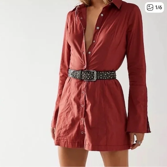 Free people Thea mini shirt dress preloved - Picture 2 of 6